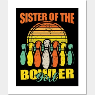 Sister Of The Birthday Bowler Kid Boy Girl Bowling Party Posters and Art